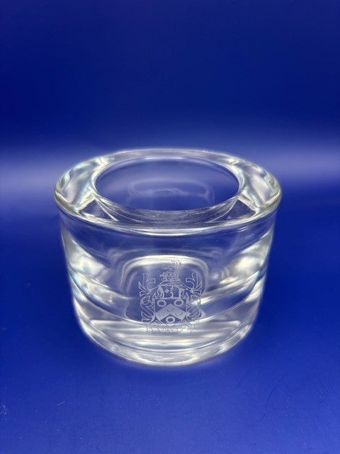 Crested Glass Tea Light Holder