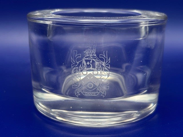 Crested Glass Tea Light Holder
