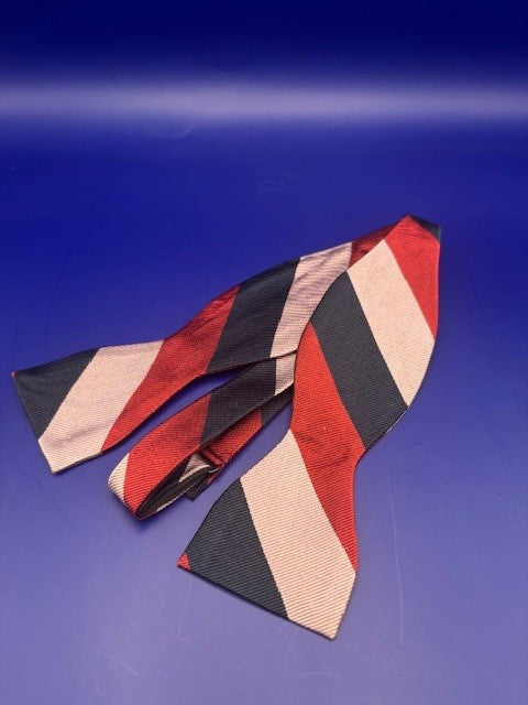 Old Carthusian Bow Tie - Wide Stripe/Self Tie